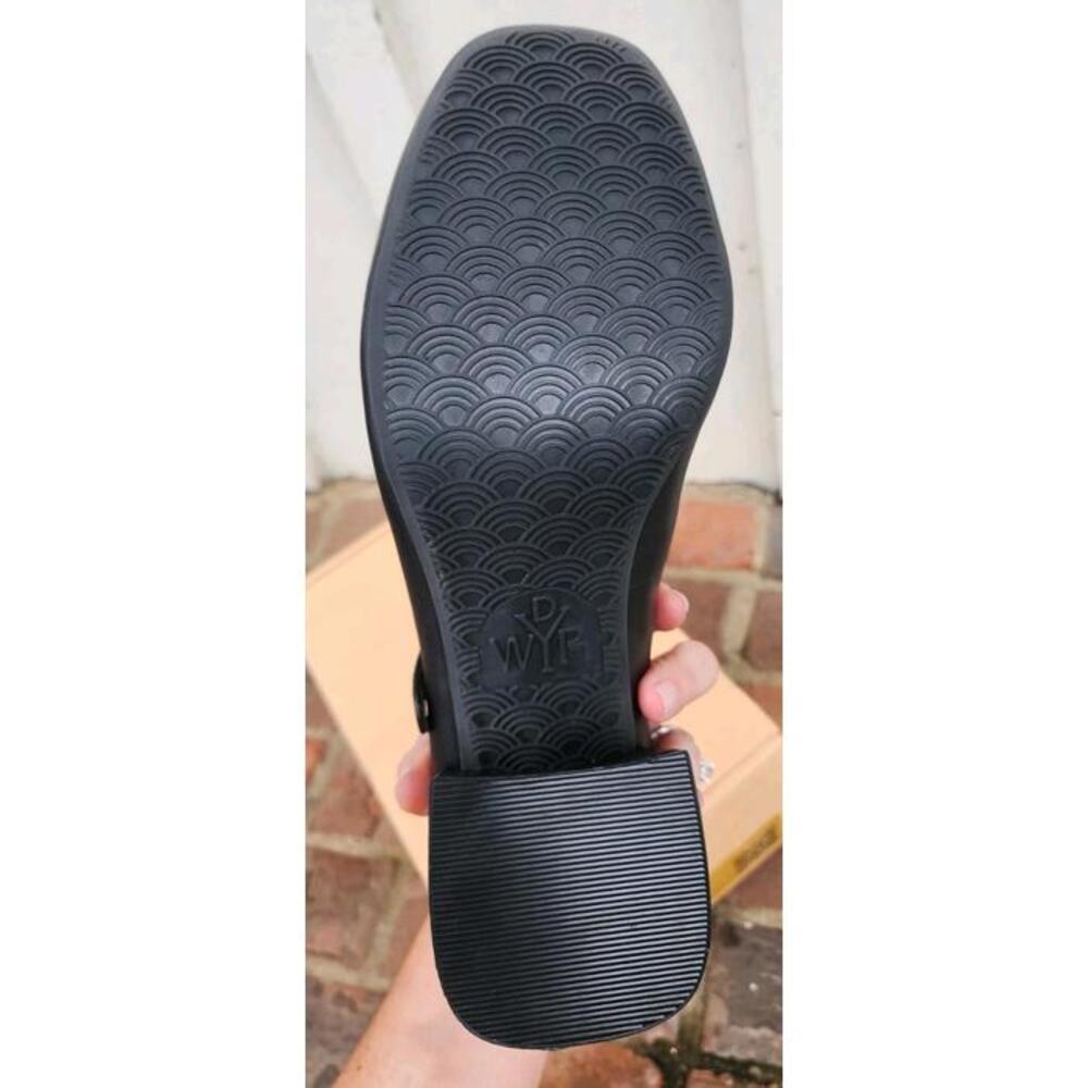 WYDR Astor Heeled Mary Jane Matte Black US 10WW Wide Womens Low Heels Shoes NEW - Picture 6 of 9